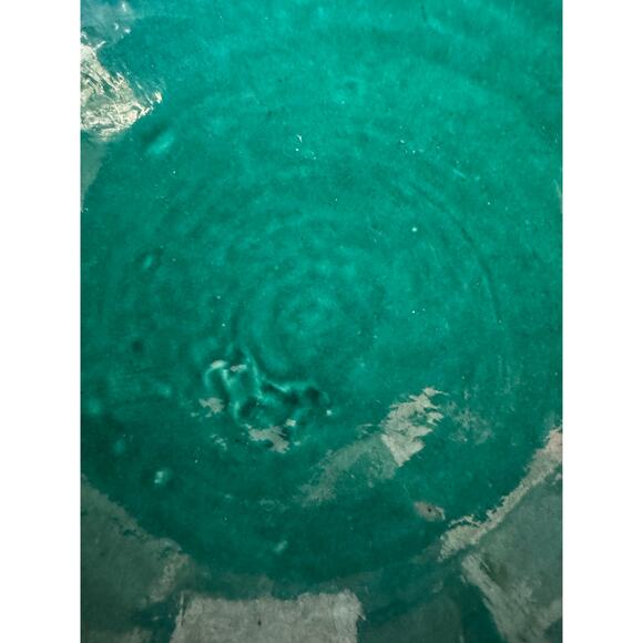 Vintage Green Silver Trimmed Moroccan SAFI Serving Bowl - Picture 10 of 10